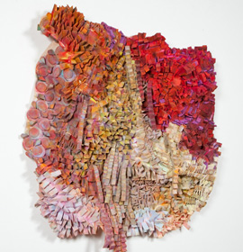 Margery Amdur's most recent work has focused on creating sculpture with cosmetic sponges